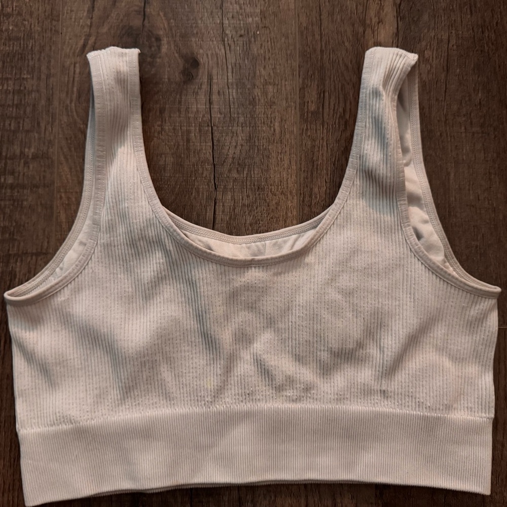 SO Ribbed Cream Sports Bra